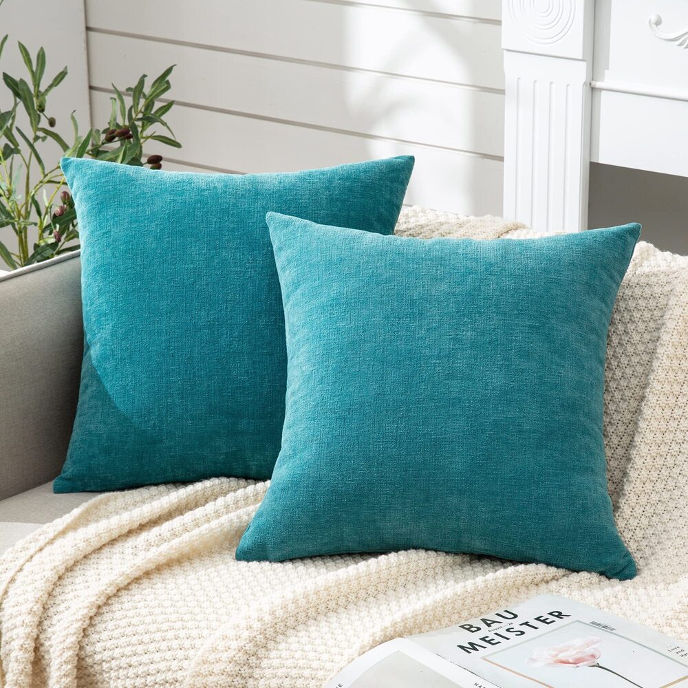 6401 Decorative Square 16x16 Inch Throw Pillow Covers Set of 2, Super Soft